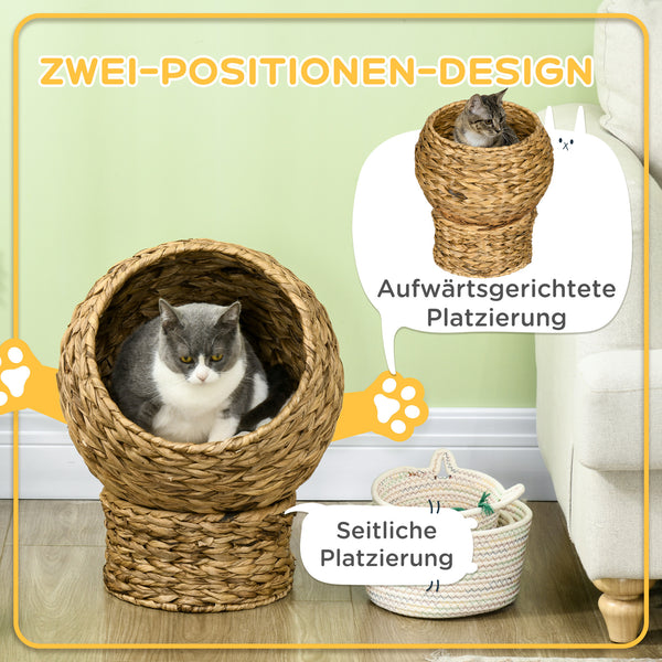 Katzenkorb mit Kissen 42x33x52cm Braun