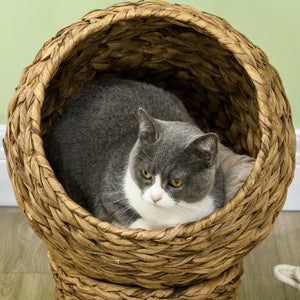Katzenkorb mit Kissen 42x33x52cm Braun