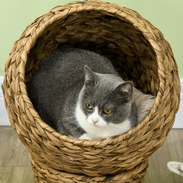 Katzenkorb mit Kissen 42x33x52cm Braun