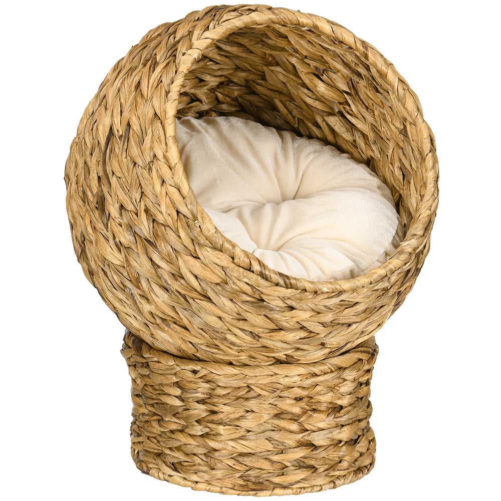 Katzenkorb mit Kissen 42x33x52cm Braun