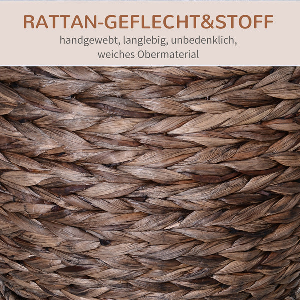 Katzenkorb Rattan gemütlich stilvoll & robust Dunkelbraun