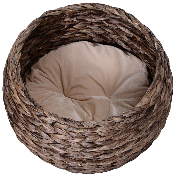Katzenkorb Rattan gemütlich stilvoll & robust Dunkelbraun