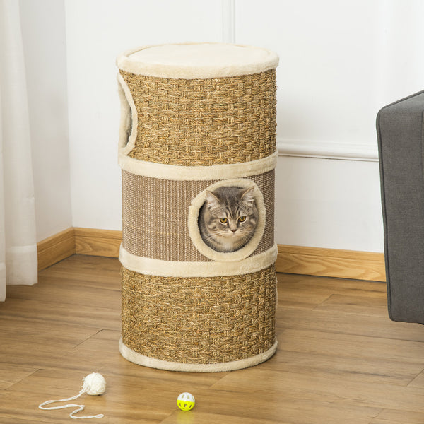 Katzenkratzbaum 3 Ebenen Sisal & Plüsch