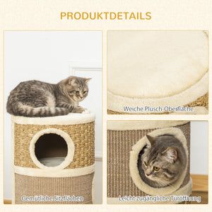 Katzenkratzbaum 3 Ebenen Sisal & Plüsch