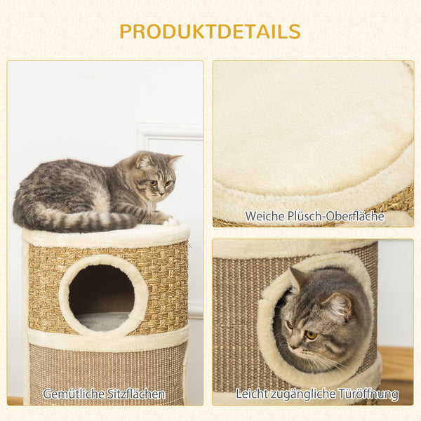 Katzenkratzbaum 3 Ebenen Sisal & Plüsch