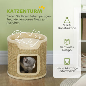 Katzenkratzbaum mit Spiel und Ruhebereich für kleine Katzen Plüsch