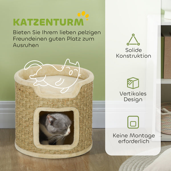 Katzenkratzbaum mit Spiel und Ruhebereich für kleine Katzen Plüsch