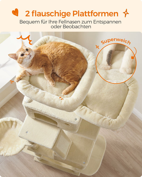 Katzenkratzbaum XXL Kratzbaum 206cm Beige