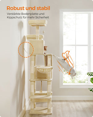 Katzenkratzbaum XXL Kratzbaum 206cm Beige