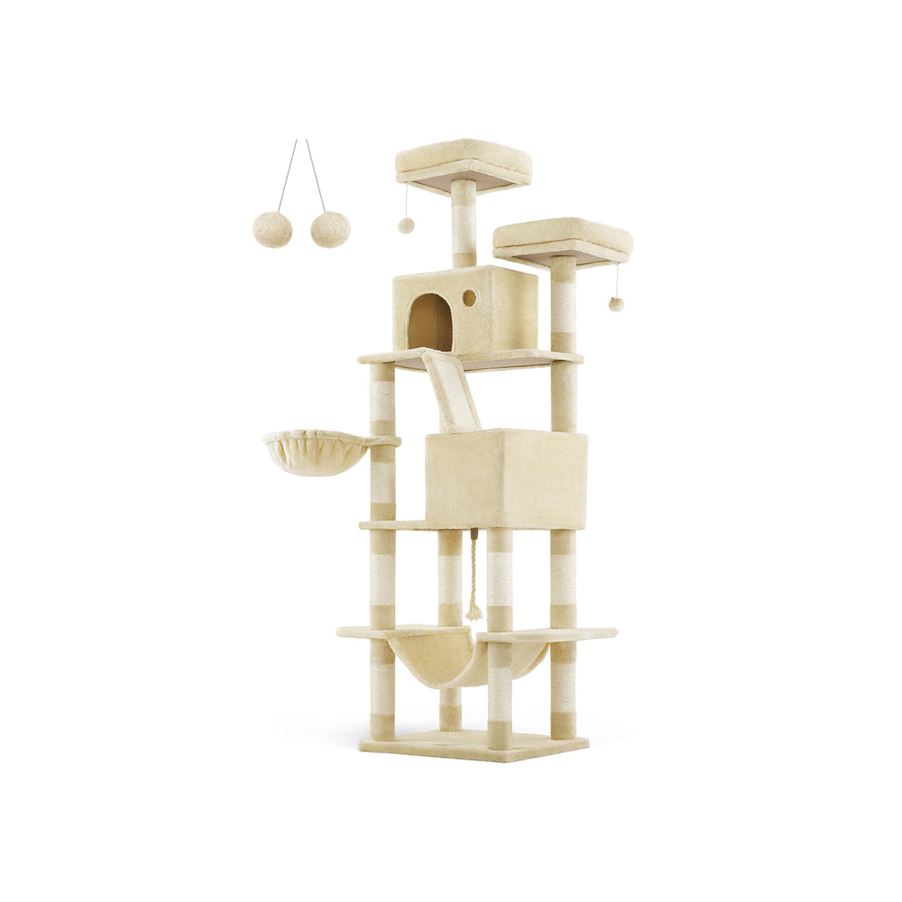 Griffoir XXL pour chat, 206 cm, beige