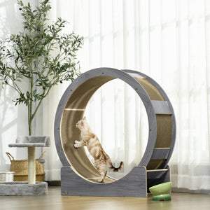 Katzenlaufrad mit Kratzmatte und Bremse für aktive Katzen