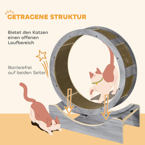 Katzenlaufrad mit Kratzmatte und Bremse für aktive Katzen