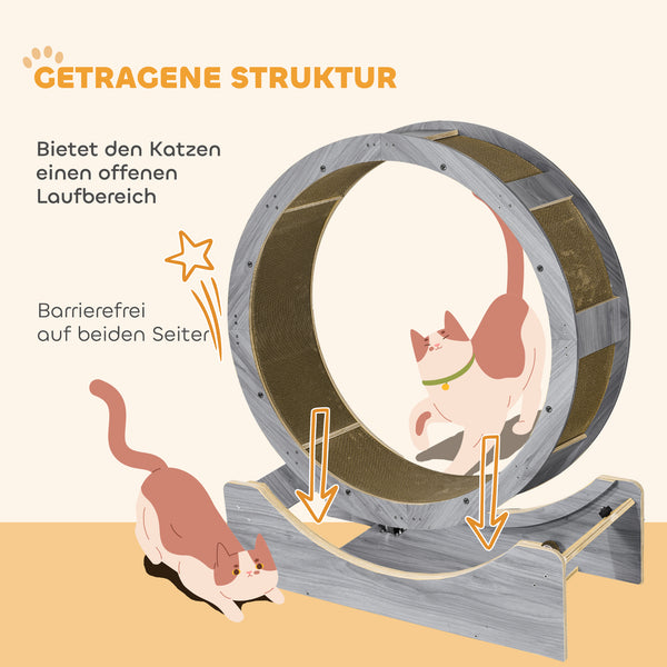 Katzenlaufrad mit Kratzmatte und Bremse für aktive Katzen