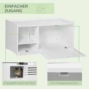 Katzenschrank mit Magnettür praktisch und stilvoll Weiss