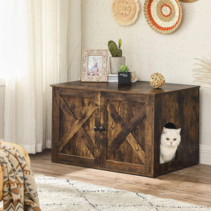 Katzenschrank Katzentoilette Vintage Design Holz Braun