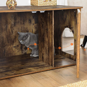 Katzenschrank Katzentoilette Vintage Design Holz Braun