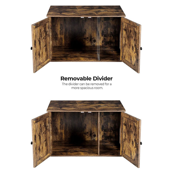 Katzenschrank Katzentoilette Vintage Design Holz Braun