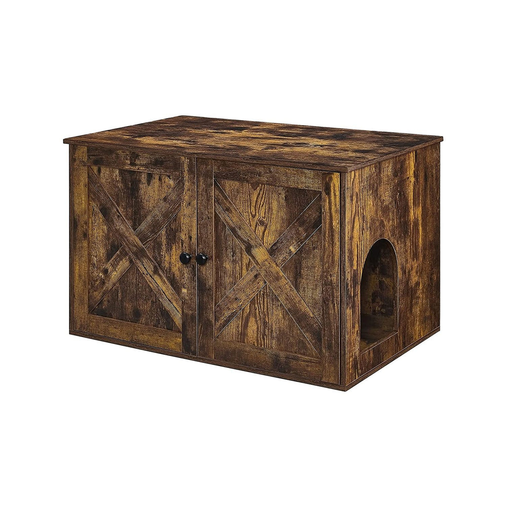Cat cabinet, litter box, vintage design, wood, brown