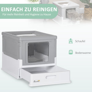 Katzentoilette mit Deckel praktisch und hygienisch Grau