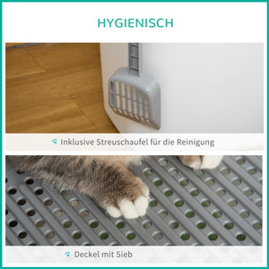 Katzentoilette mit Deckel für kleine Katzen Grau & Weiss