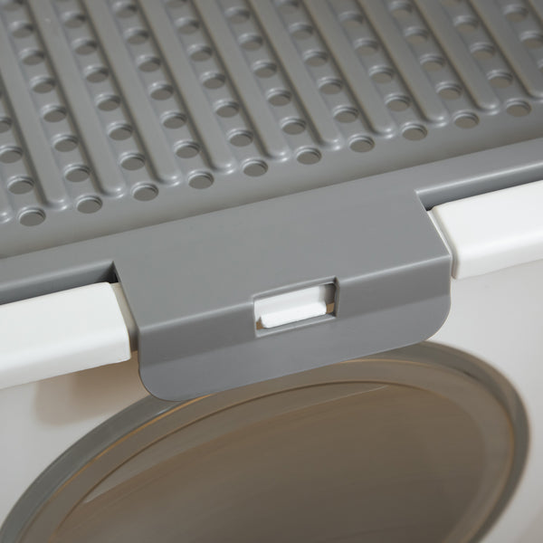 Katzentoilette mit Deckel für kleine Katzen Grau & Weiss