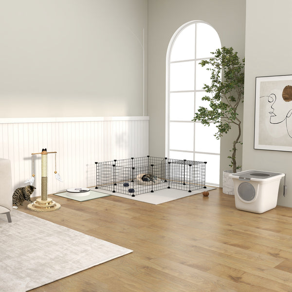 Katzentoilette mit Deckel für kleine Katzen Grau & Weiss