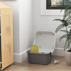 Katzentoilette mit Deckel & Sieb für Katzen bis 3.5kg Cremeweiss