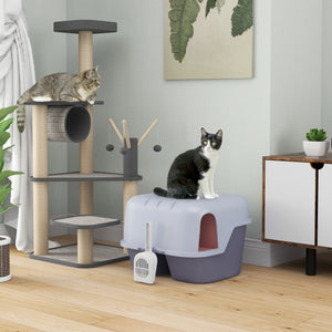 Katzentoilette mit Deckel & Sieb für Katzen bis 3.5kg Violett