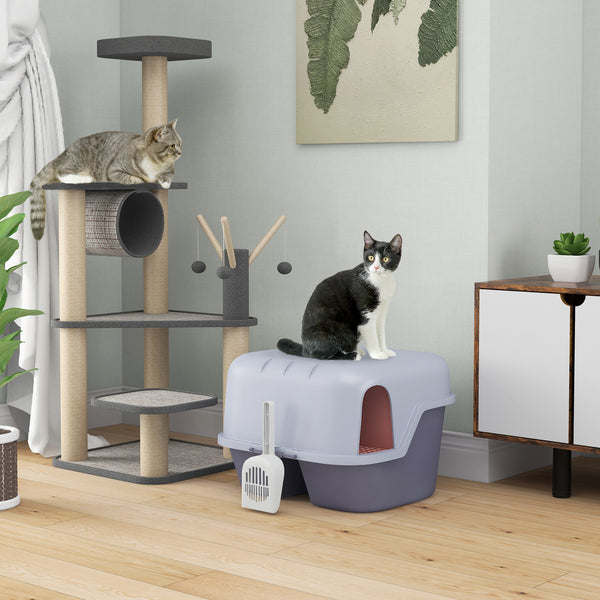 Katzentoilette mit Deckel & Sieb für Katzen bis 3.5kg Violett