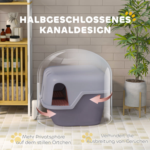 Katzentoilette mit Deckel & Sieb für Katzen bis 3.5kg Violett