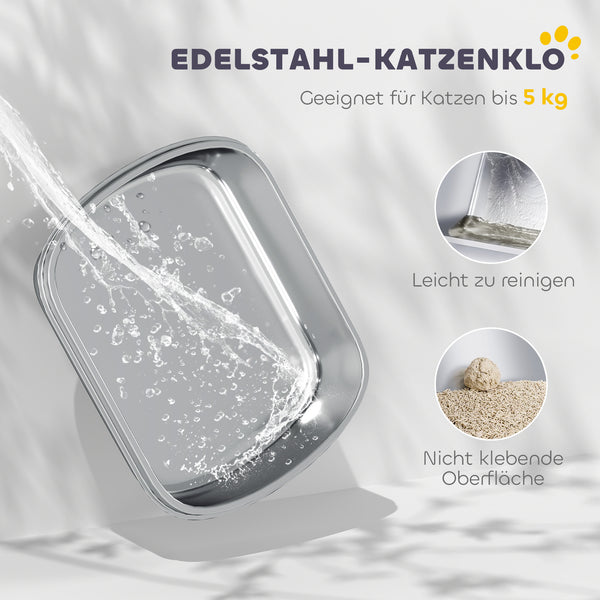 Katzentoilette geschlossen mit Schaufel aus Edelstahl