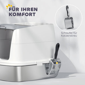 Katzentoilette geschlossen mit Schaufel aus Edelstahl