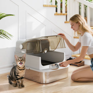 Katzentoilette für grosse Katzen leicht zu reinigen Edelstahl