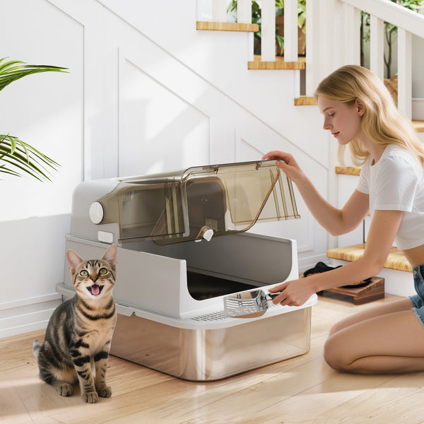 Katzentoilette für grosse Katzen leicht zu reinigen Edelstahl