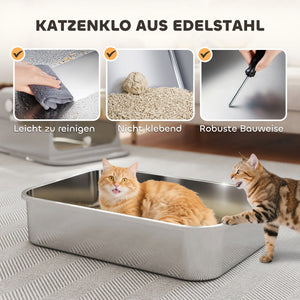 Katzentoilette für grosse Katzen leicht zu reinigen Edelstahl