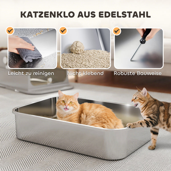 Katzentoilette für grosse Katzen leicht zu reinigen Edelstahl