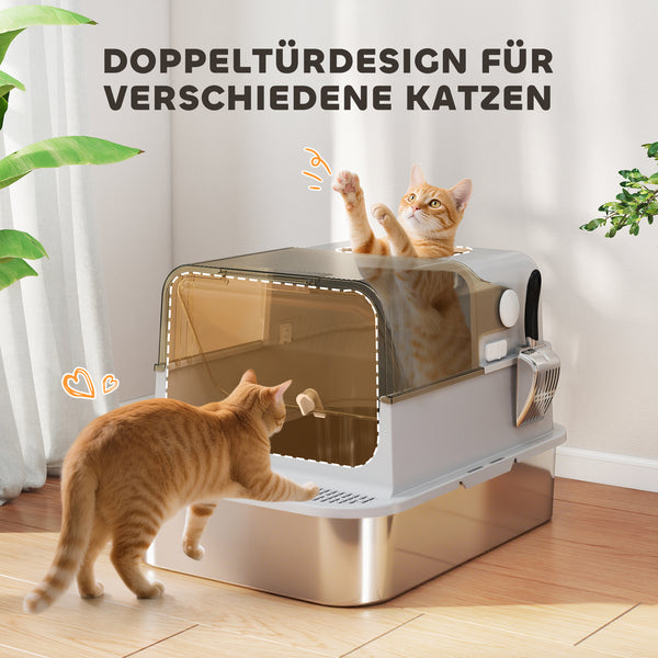 Katzentoilette für grosse Katzen leicht zu reinigen Edelstahl