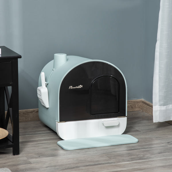 Katzentoilette mit Haube für Katzen bis 5kg Grün