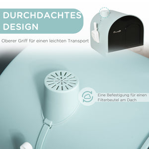Katzentoilette mit Haube für Katzen bis 5kg Grün