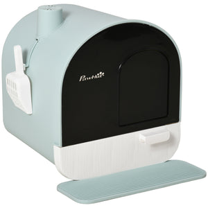 Katzentoilette mit Haube für Katzen bis 5kg Grün