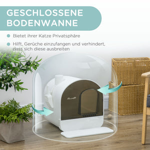 Katzentoilette mit Haube mit Matte bis 5kg Weiss