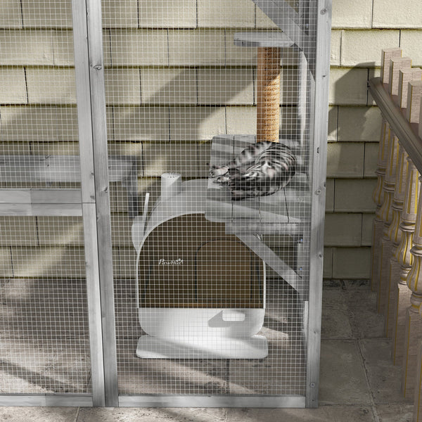 Katzentoilette mit Haube mit Matte bis 5kg Weiss