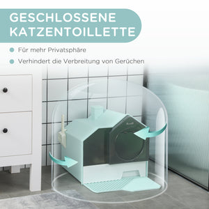 Katzentoilette Haubentoilette 5kg 47x45x42cm Hellblau