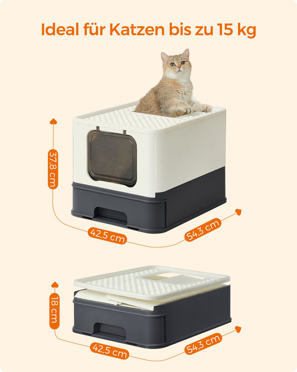 Katzentoilette Katzenklo geschlossen Beige