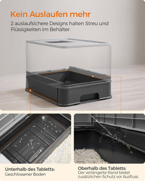 Katzentoilette Katzenklo mit Haube Anthrazit