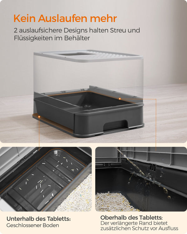 Katzentoilette Katzenklo mit Haube Anthrazit