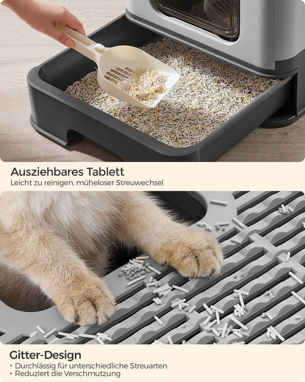 Katzentoilette Katzenklo mit Haube Anthrazit