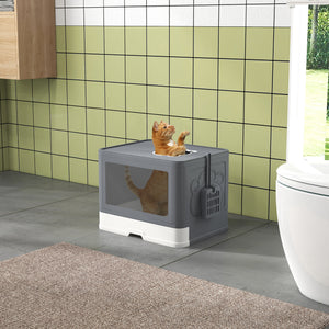 Katzentoilette Kunststoff bis 4kg 48.5x38x36.5cm Grau