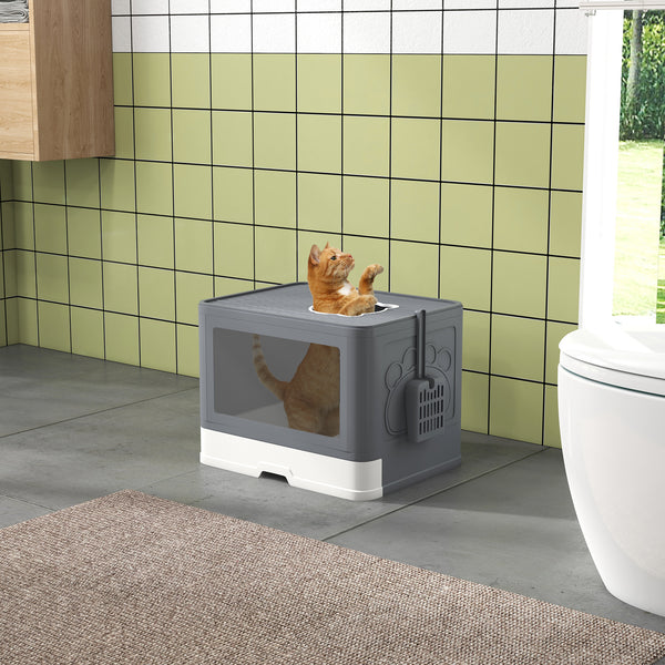 Katzentoilette Kunststoff bis 4kg 48.5x38x36.5cm Grau