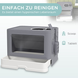 Katzentoilette Kunststoff bis 4kg 48.5x38x36.5cm Grau